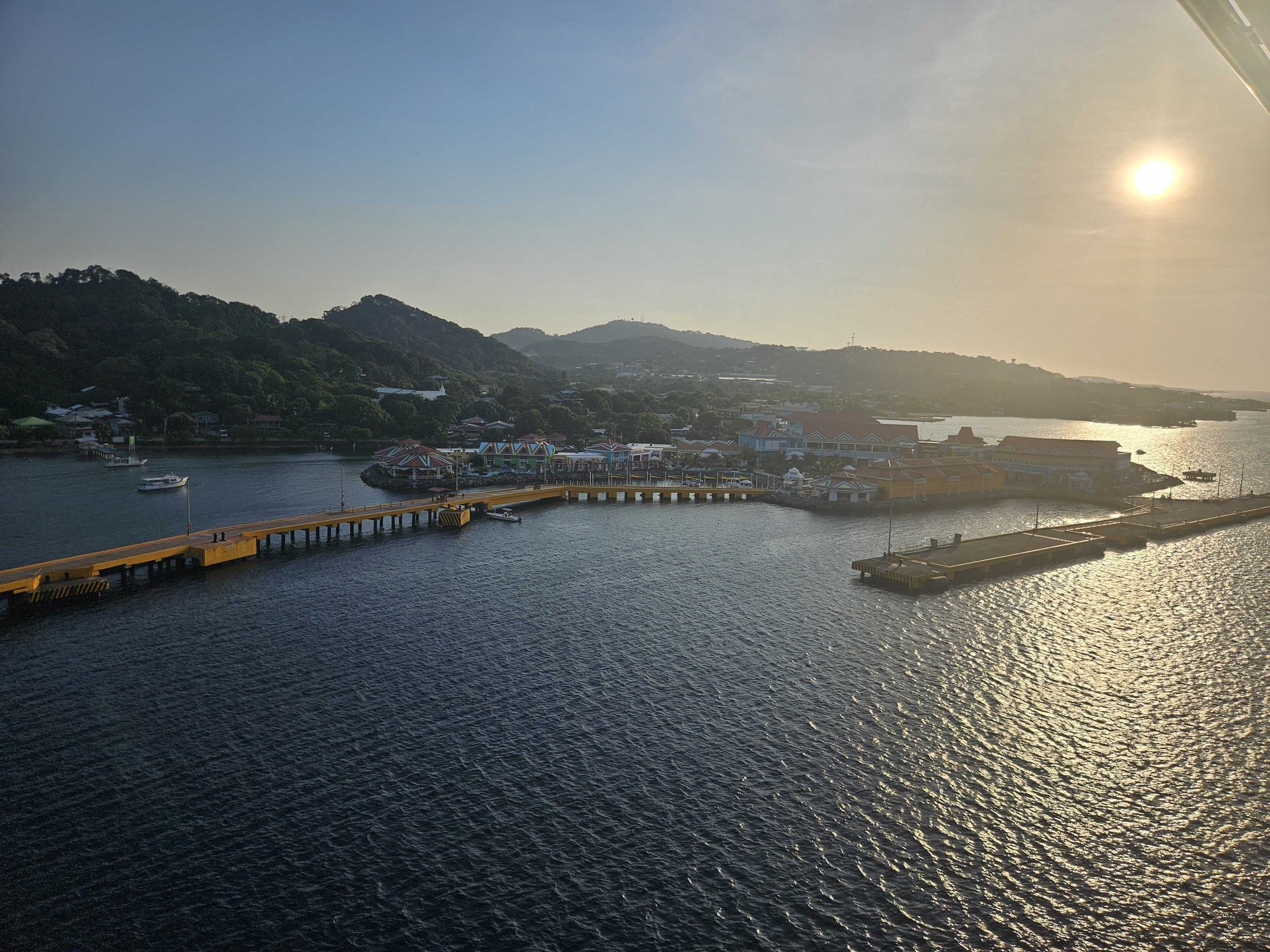 Roatán cruise port at sunrise, Honduras