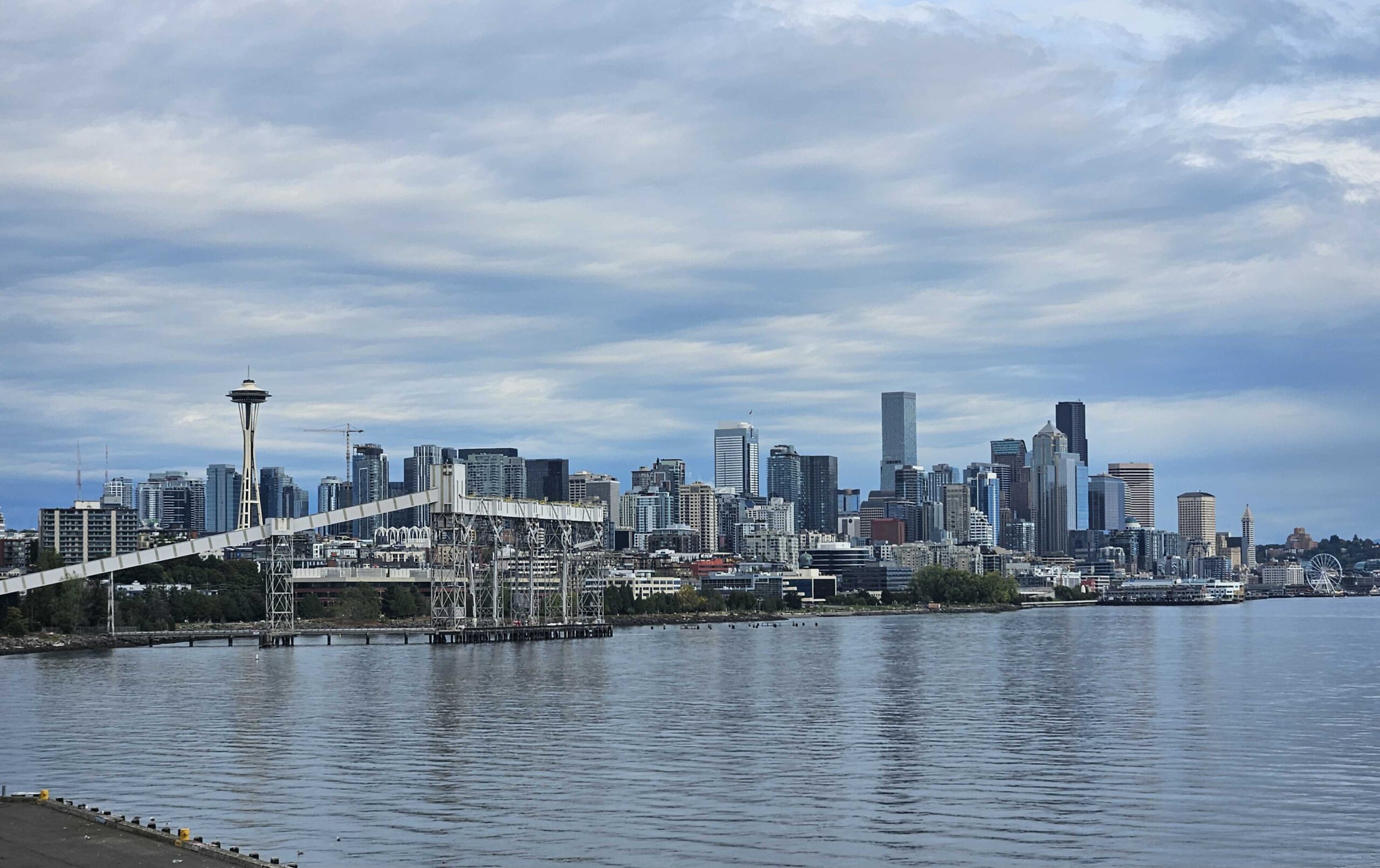 Seattle skyline and Space Needle seen across Elliott Bay